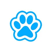 Paw print icon representing love for animals